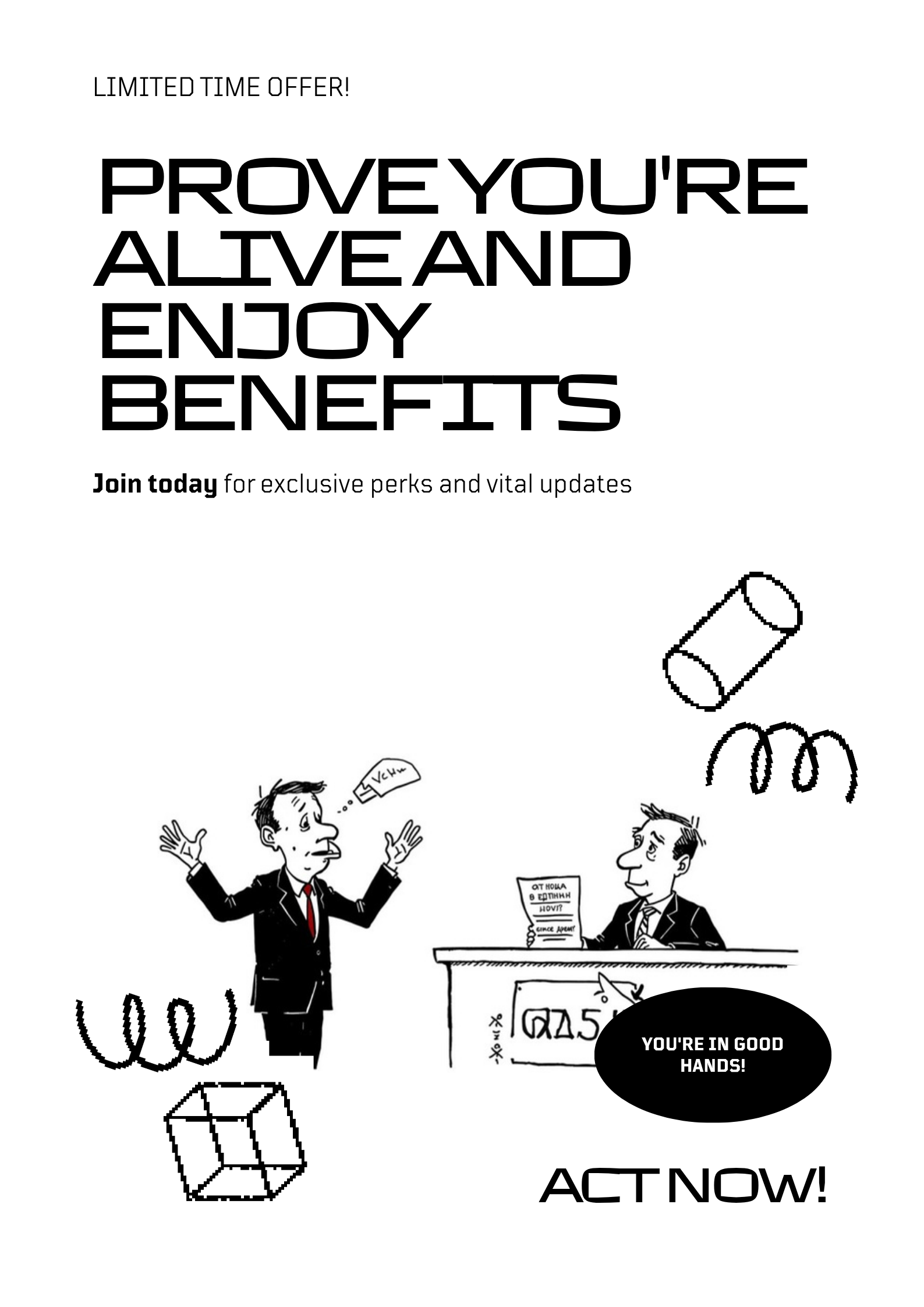 Човек пред гише с удостоверение